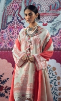 Digital Printed Shirt Front On Slub	1.15 meter Digital Printed Shirt Back On Slub	1.15 meter Digital Printed Sleeves On Slub	0.75 meter Embroidered Patti On Organza 	1 meter Rotary Printed Khaddar Dupatta 	2.5 meters