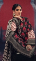 Digital Printed Shirt Front On Slub	1.15 meter Digital Printed Shirt Back On Slub	1.15 meter Digital Printed Sleeves On Slub	0.75 meter Embroidered Patti On Organza 	1 meter Rotary Printed Khaddar Dupatta 	2.5 meters Dyed cotton Pants	2.5 meters