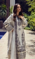 Embroidered Shirt Front on Dobby	1.20 meters Printed Back on Dobby	1.20 meters Printed Sleeves on Dobby	0.65 meter Embroidered Border on Organza for Pallu	2 meters Embroidered Dupatta on Tulle net	2.5 meters Printed Cotton Pants 	2.5 meters