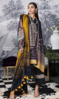 Digital print maroon linen shirt infused with Persian carpet patterns with a cream printed blend-chiffon dupatta.