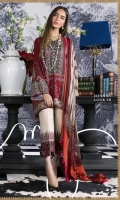 Digital print black linen shirt infused with Persian carpet patterns with a cream printed blend-chiffon dupatta.