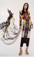 Printed shirt on Lawn Fabric with blend chiffon printed dupatta, 2 Embroidery bunches on organza.