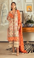 Embroidered Shirt Front On Slub	1.20 meters Dyed Shirt Back On Slub	1.20 meters Dyed Sleeves On Slub	0.65 meter 04 Embroidered Bunches For Sleeves On Lawn	  Embroidered Border On Lawn	3 meters Printed Rotary Border On Lawn	2 meters Printed Blend Pashmina Shawl	2.5 meters Dyed Pants On Cotton	2.5 meters