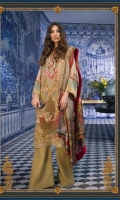 Make way for the royal colours of the Turkish sunset. This plush silk shirt comes emblazoned with rich resham embroidery overlaid on a digital print. Add a dreamy printed silk dupatta and Indian raw silk trousers, and you’ve got yourself an ensemble fit for the multi-faceted, Sana Safinaz woman.