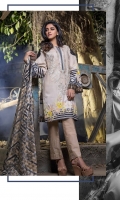 Shirt : Printed Cambric Shirt with Handwork & Embroidered Front / Tissue Bunches. Dupatta : Printed Broshia Jacquard Dupatta Trouser : Printer Cambric