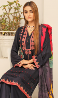 Description: 2.5 meters Embroidered Dhanak Jacquard Fabric shirt,  0.5 meter Dhanak Jacquard Fabric sleeves,  2.5 meters Plain Dhanak Fabric trouser,  2.5 meters Digitally Printed Wool Shawl