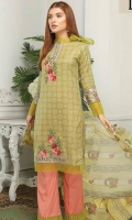 Digital Printed Embroidered Lawn Shirt Printed Chiffon Dupatta Dyed Trouser