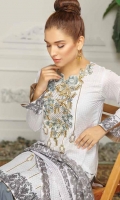 Digital Printed Embroidered Lawn Shirt Printed Chiffon Dupatta Dyed Trouser