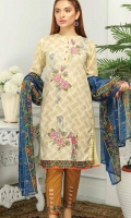 Digital Printed Embroidered Lawn Shirt Printed Chiffon Dupatta Dyed Trouser