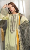 Digital Printed Lawn Shirt With Embroidery Printed Chiffon Dupatta Dyed Trouser