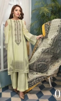 Digital Printed Lawn Shirt With Embroidery Printed Chiffon Dupatta Dyed Trouser