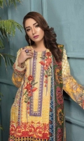 Digital Printed Lawn Shirt With Embroidery Printed Chiffon Dupatta Dyed Trouser