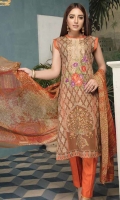 Digital Printed Lawn Shirt With Embroidery Printed Chiffon Dupatta Dyed Trouser