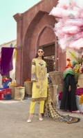 Masoori Lawn Embroidered Front Digital Printed Masoori Lawn Back & Sleeves Digital printed Chiffon Dupatta (2.5mtr) Dyed Trouser (2.5mtr)