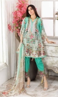 03 pcs unstitched digital printed & embroidered Lawn with Chiffon dupatta 