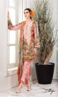03 pcs unstitched digital printed & embroidered Lawn with Chiffon dupatta 
