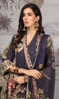 Digital Printed Lawn Shirt With Embroidered Front Digital Printed Sleeves Digital Printed Chiffon Dupatta Dyed Trouser