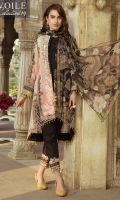 3 Mtr: Digital Printed Swiss Voile Shirt With Embroidered Front Digital Printed Sleeves Digital Printed Patch Embroidered Lace & Sleeves Lace 2.5Mtr: Digital Printed Chiffon Dupatta 2.5 Mtr: Dyed Trouser