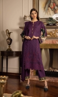 Shirt Digital Printed & Embroidered Fine Lawn Shirt Front 1.15m Digital Printed Fine Lawn Shirt Back & Sleeves 1.85m Embroidered Border 1PC Color: Purple Fabric: Fine Lawn  Trouser Dyed Cotton Trouser 2.5m Color: Purple Fabric: Cotton  Dupatta Dyed Embroidered Bemberg Crinkle Chiffon Dupatta 2.5m Color: Purple Fabric: Bemberg Crinkle Chiffon