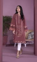 Embroidered Front, Plain Back, Full Sleeves with Embroidered Border, Y Neckline
