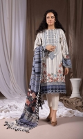 Shirt Digital Printed Khaddar Shirt 3m Embroidered Border 2PC Embroidered Neckline 1PC Color: Multi Fabric: Khaddar  Trouser Dyed Khaddar Trousers 2.5m Color: Off White Fabric: Khaddar  Dupatta Digital Printed Micro Modal Dupatta 2.5m