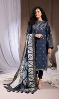 Shirt Digital Printed Khaddar Shirt 3m Embroidered Motif 2PC Embroidered Border 1PC Color: Blue Fabric: Khaddar  Trouser Dyed Khaddar Trousers 2.5m Color: Blue Fabric: Khaddar  Dupatta Digital Printed Khaddar Dupatta 2.5m