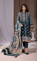 Shirt Digital Printed Khaddar Shirt 3m Color: Green Fabric: Khaddar  Trouser Dyed Khaddar Trousers 2.5m Color: Green Fabric: Khaddar  Dupatta Digital Printed Khaddar Dupatta 2.5m