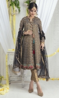 A graceful embroidered maysuri multi-panel angrakha featuring colorful mirror work, applique work further enhanced with metallic gold and silver kora, dabka, stones and sequin Zardozi work along neckline, sleeves and daaman. Paired with brocade hand embellished straight pant with handwork detailing and exquisite gota, sequins and gota floral sprinkled dupatta. Hand crafted tassels making it a perfect must have for celebratory festivities.