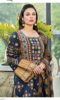 Embroidered front on lawn. lawn back. Embroidered borders on silk for front and back. Embroidered sleeves on lawn. Embroidered borders on silk for sleeves. Dyed cotton trouser. Embroidered organza dupatta. Embroidered pallu for dupatta.