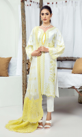 Embroidered karandi front  Karandi back  Embroidered karandi sleeves  Embroidered chiffon dupatta with embroidered organza pallu  Embroidered karandi trouser