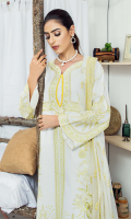 Embroidered karandi front  Karandi back  Embroidered karandi sleeves  Embroidered chiffon dupatta with embroidered organza pallu  Embroidered karandi trouser