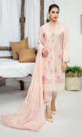 Embroidered karandi front  Embroidered border for back  Embroidered karandi sleeves  Embroidered patti for neck  Embroidered silk dupatta  Embroidered karandi trouser