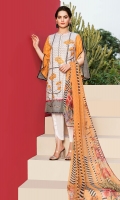 Embroidered + Digital printed lawn for shirt:  Digital printed chiffon for dupatta:  Dyed cotton for trousers: