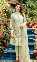 Embroidered + Digital printed lawn for shirt  Digital printed chiffon for dupatta  Dyed cotton for trousers