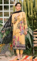Embroidered + Digital printed lawn for shirt  Digital printed chiffon for dupatta  Dyed cotton for trousers