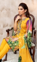 Embroidered Linen Shirt Printed Jacquard Dupatta Dyed Trouser