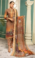 Embroidered Kotail Shirt Embroidered Chiffon Dupatta Dyed Trouser
