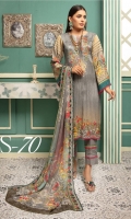 Embroidered Kotail Shirt Embroidered Chiffon Dupatta Dyed Trouser