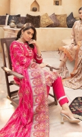 Embroidered Peach Leather Shirt Embroidered Wool Dupatta Dyed Trouser