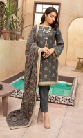 Embroidered Peach Leather Shirt Embroidered Wool Dupatta Dyed Trouser