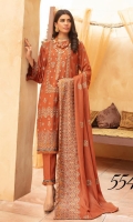 Embroidered Peach Leather Shirt Embroidered Wool Dupatta Dyed Trouser