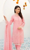 Embroidered Swiss Shirt Embroidered Chiffon Dupatta Dyed Trouser