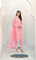 Embroidered Swiss Shirt Embroidered Chiffon Dupatta Dyed Trouser