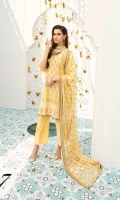 Embroidered Swiss Shirt Embroidered Chiffon Dupatta Dyed Trouser