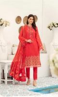 Embroidered Swiss Shirt Embroidered Chiffon Dupatta Dyed Trouser