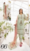 Digital Printed Computer & Handmade Embroidered Shirt Front Digital Printed Back Digital Printed Sleeves Digital Printed Bamber Chiffon Dupatta Plain Cotton Trouser