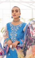 Digital Printed Computer & Handmade Embroidered Shirt Front Digital Printed Back Digital Printed Sleeves Digital Printed Bamber Chiffon Dupatta Plain Cotton Trouser