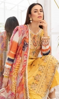 Digital Printed Computer & Handmade Embroidered Shirt Front Digital Printed Back Digital Printed Sleeves Digital Printed Bamber Chiffon Dupatta Plain Cotton Trouser