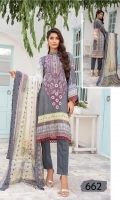 Digital Printed Embroidered Viscose Shirt Digital Printed Chikankari Chiffon Dupatta Dyed Trouser