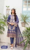Digital Printed Embroidered Viscose Shirt Digital Printed Chikankari Chiffon Dupatta Dyed Trouser